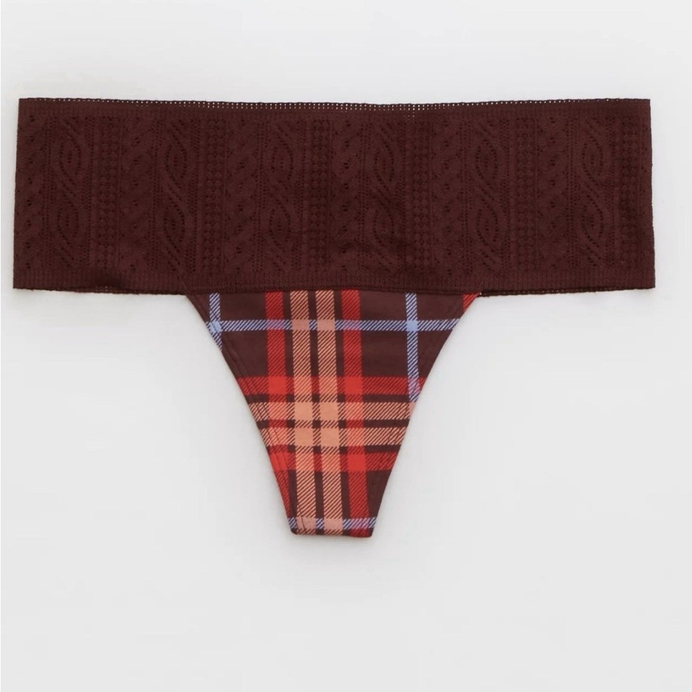 ♥️ NEW Aerie L Lace Red and Brown Panties 🎀
